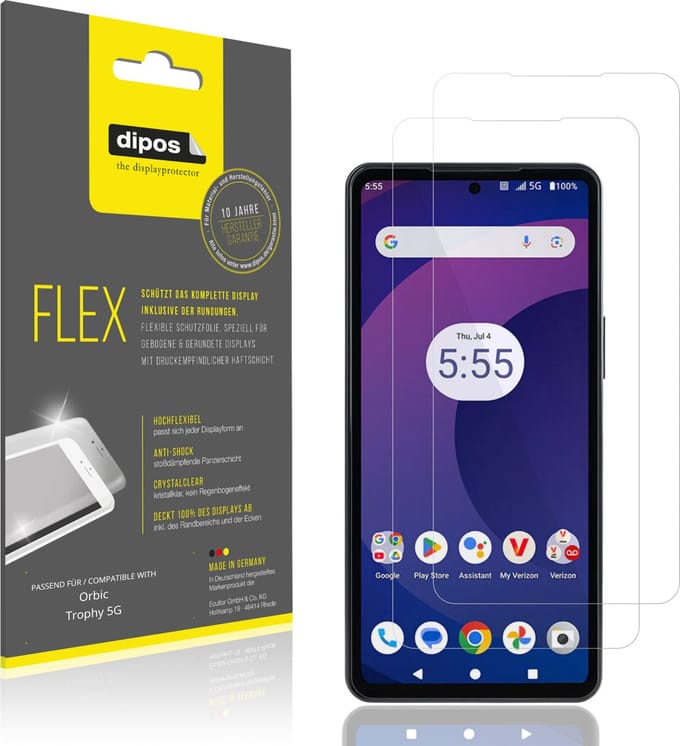 dipos – 2x Beschermfolie geschikt voor Orbic Trophy 5G | 3D Full Cover Screenprotector | 100% Passend