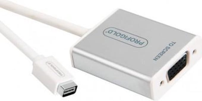 Profigold Mini-Displayport naar VGA omvormer kabel - 15 centimeter - Thunderbolt Mini DP adapterkabel