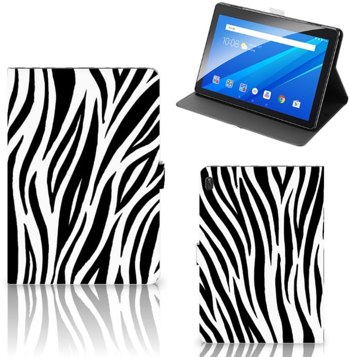 Lenovo Tab E10 Flip Case Zebra