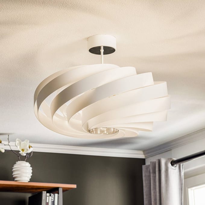 Domiluce Plafondlamp Vento, wit, Ø 60 cm, metaal, E27