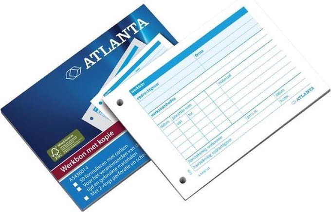 Werkbon Atlanta A6 50x2vel - set 5 blokken