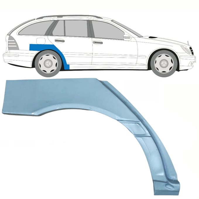 Reparatiepaneel achterspatbord voor Mercedes C-Class W203 2000-2007 / Rechts