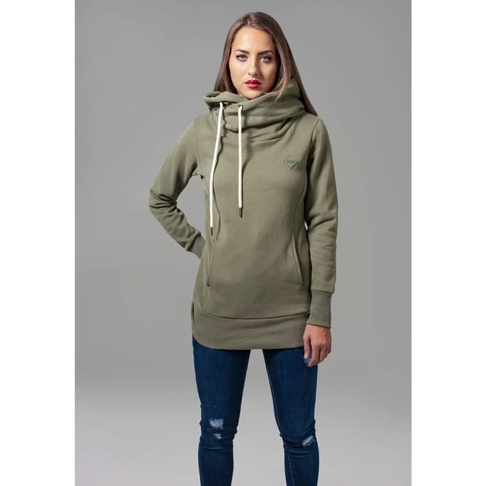 Urban Classics - Long Logopatch Hoodie/trui - S - Groen