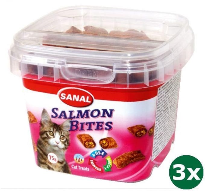 Sanal cat salmon bites cup 3x 75 gr