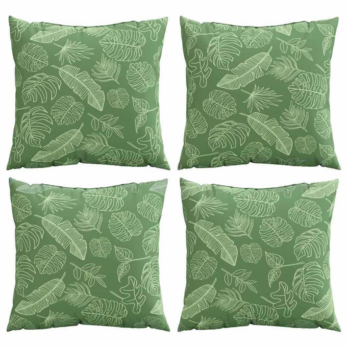 vidaXL Spreidkussens 4 st Polyester Stof Bladpatroon 50 x 50 cm