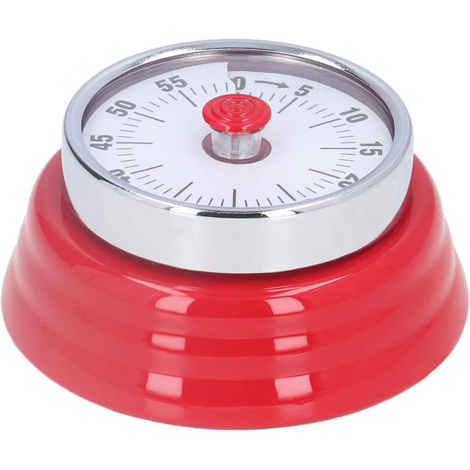 70dB Keukentimer Draagbaar Multifunctioneel Wandmontage Roestvrij Staal Klassiek Retro Magnetisch rood