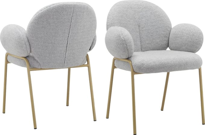 Iwama-Eetkamerstoel - 2 Pack - Lichtgrijs Teddy