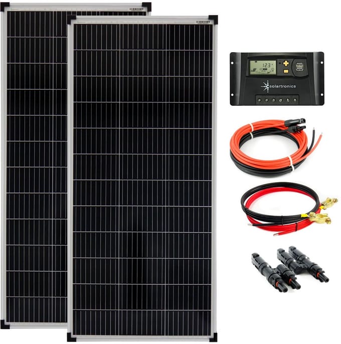 200 Watt 12 Volt Zonnepaneel Set voor Eilandinstallatie en Camping