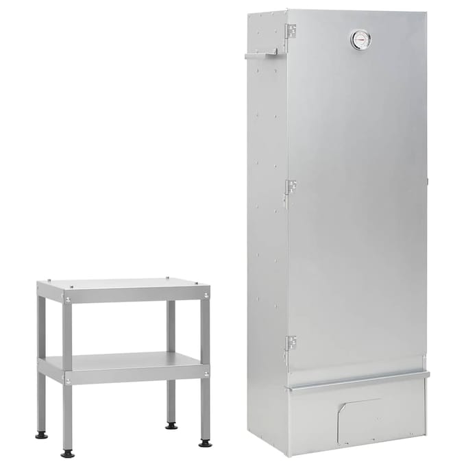 vidaXL - BBQ-rookoven - met - tafel - gegalvaniseerd - staal