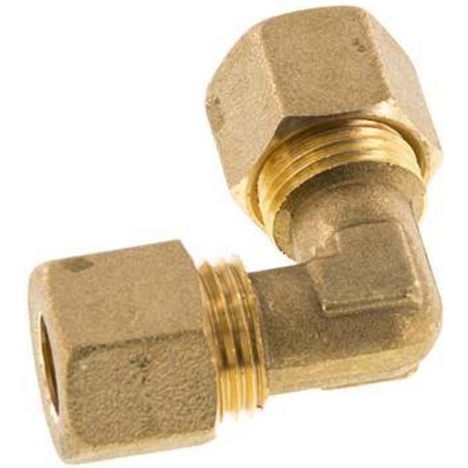 10mm Messing L-Knelfitting 90 graden 95 Bar DIN EN 1254-2