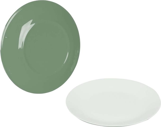 Bo-Camp - Ontbijtbord - Two-Tone - Melamine - 4 Stuks - Groen