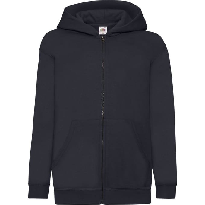 Fruit of the Loom Kinder/Kids Classic Full Zip Hoodie (Deep Navy)