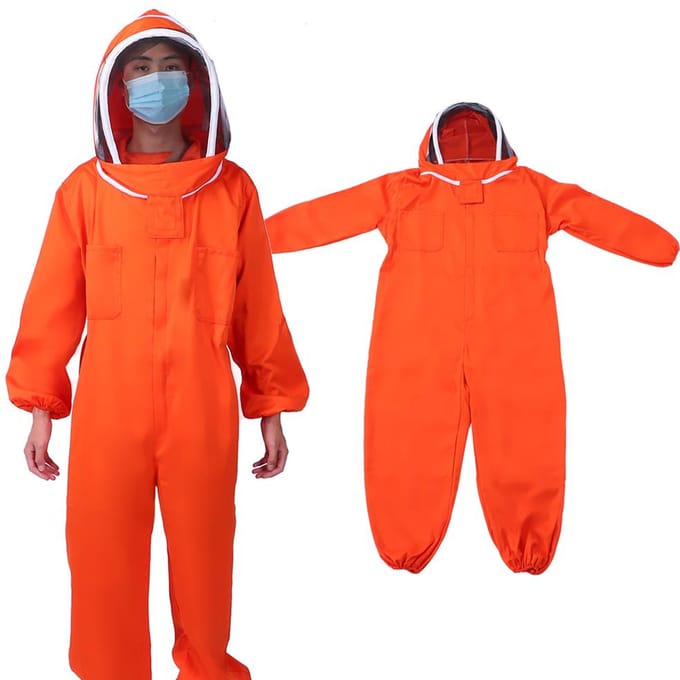 Oranje Imker Eendelig Bijenpak Imker Beschermkleding Imkerij Uitrusting(XXL ) XXL red