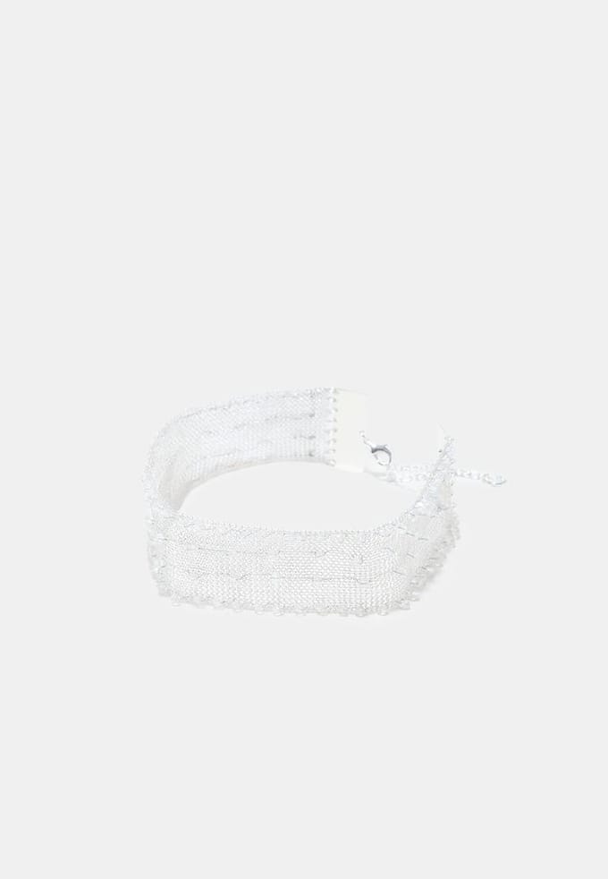 Stradivarius Korte choker van metaalgaas  Grijs OS