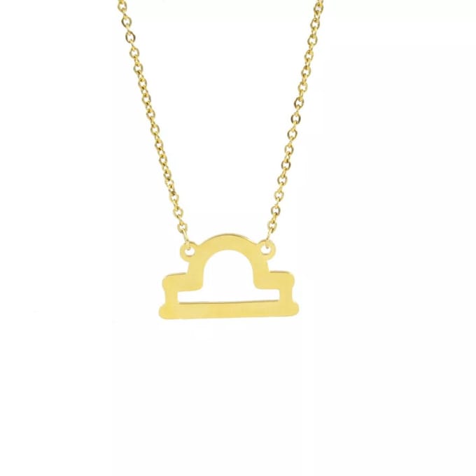 Despora - Sterrenbeeld Ketting - Sterrenbeelden - Sterrenbeeld Sieraden - Libra - Goudkleurig RVS (Weegschaal)