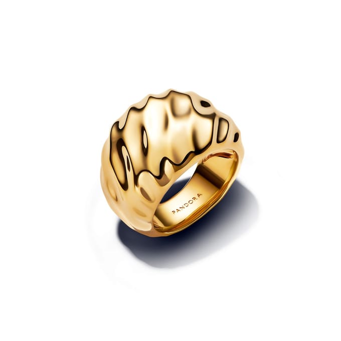 Pandora 163884C00-54 - Ring Non-stackable Rippled Statement Ring-54 is maat 17.25