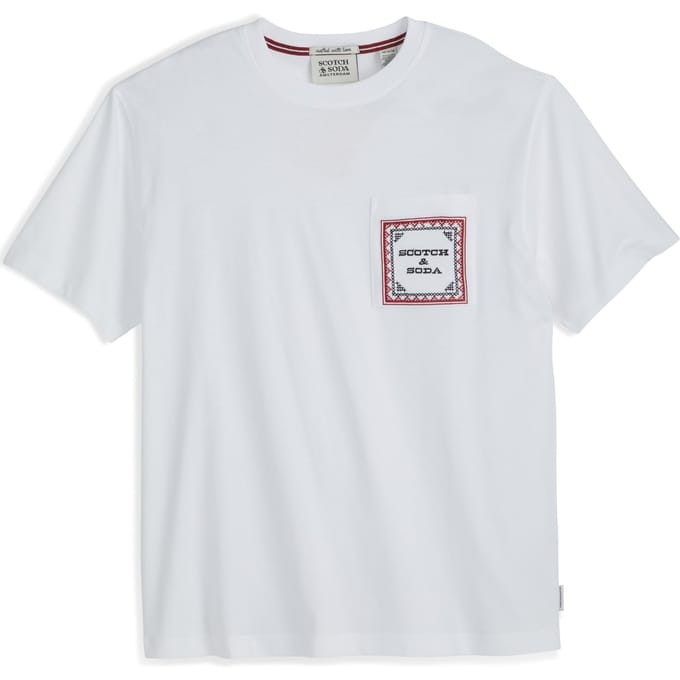Scotch & Soda Graphic Tee Bright White Taglia: M | Magliette basic Outlet | Uomo | Bianco