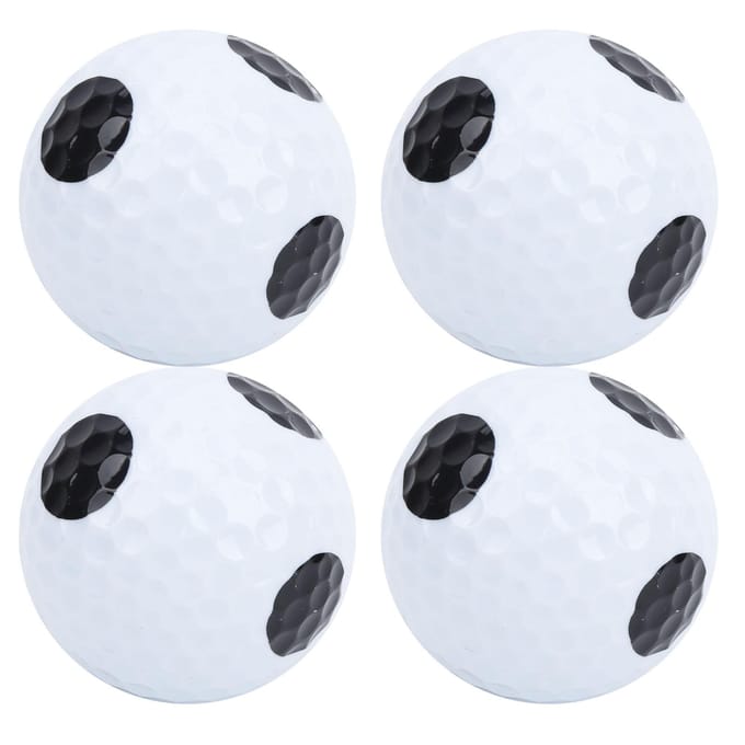 4 Stuks Golf Putting Oefen Dubbellaags Spelbal Wit Zwarte Bal Zwart Punt Bal gray
