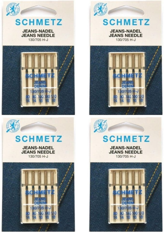 Schmetz machinenaalden jeans assorti (5 naalden) universeel, 4 kaarten
