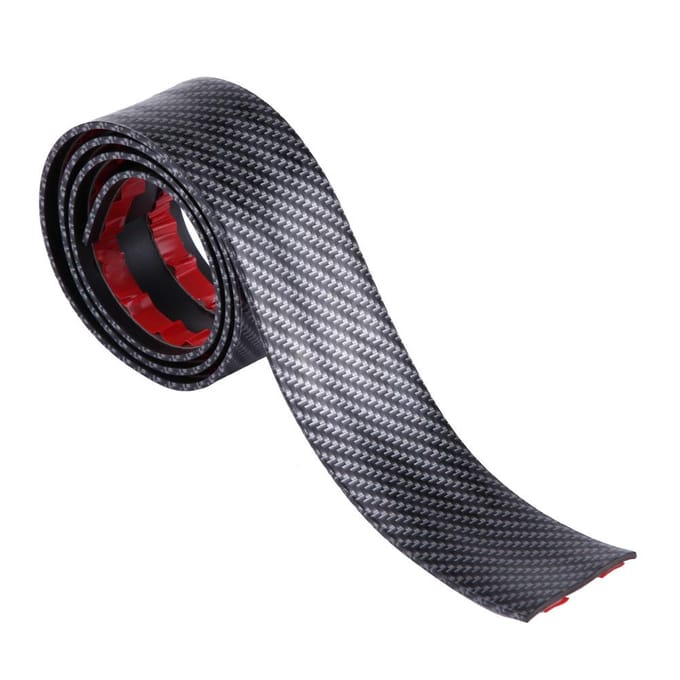 Autocollants de Voiture Caoutchouc Fibre de Carbone Style Protections de Seuil de Porte Universelles (5 * 100cm) gray