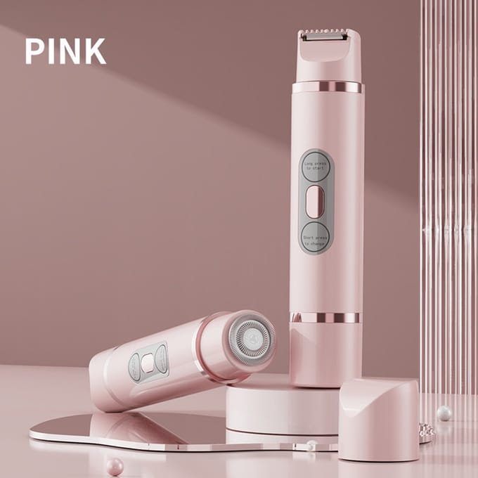 Epilator Met Dubbele Kop Elektrisch Scheerapparaat En Trimmer Voor Vrouwen Roze