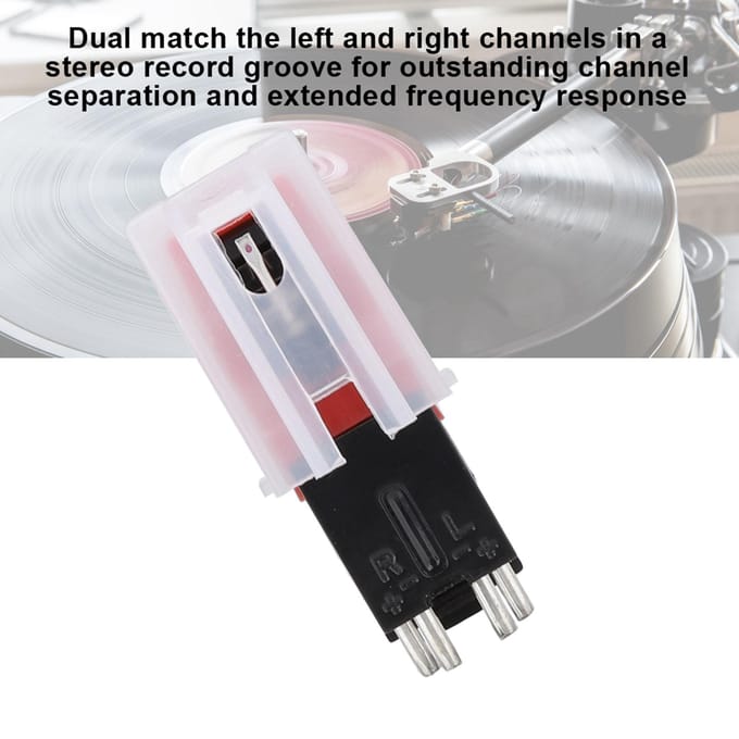 Dubbelnaald Stereo Naald voor LP Vinyl Speler USB Draaitafel Accessoire white