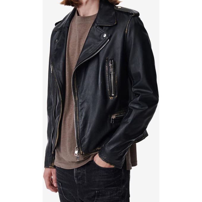 IRO Paris Cruise Outerwear Black/beige Größe: S | Lederjacken Outlet | Herren | Schwarz