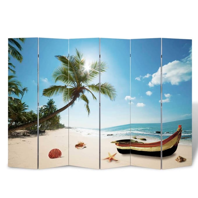 vidaXL - Kamerscherm - inklapbaar - strand - 217x170 - cm