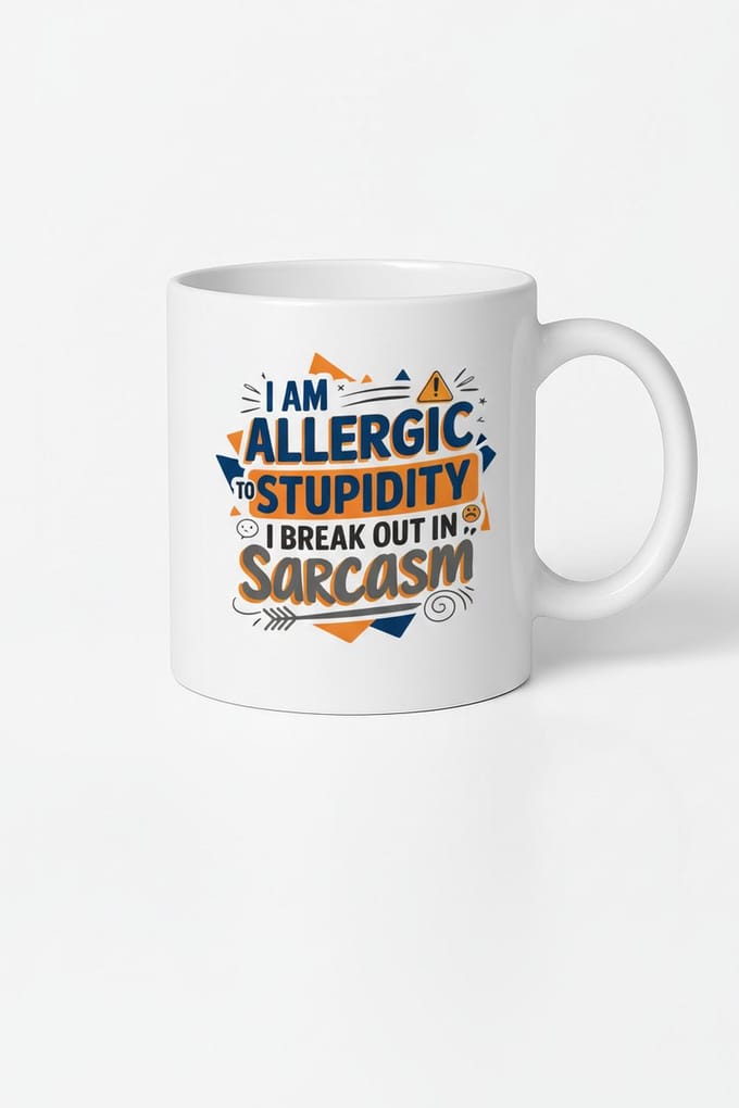 I Am Allergic To Stupidity Sarcasm Mok - Unieke Koffiemok