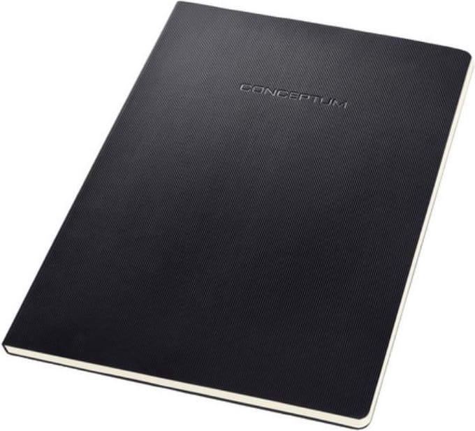 Sigel schrijfblok Conceptum A4 softcover geruit zwart