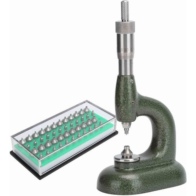 Horlogereparatiegereedschap Horlogemaker Strass Zetmachine Draadspoed Micrometer Donkergroen donkergroene kleur