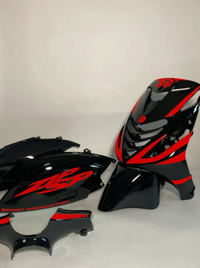 Piaggio Zip Stickerset - Sport Production - Rood