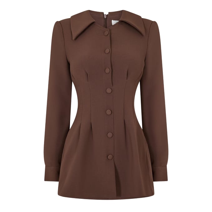 Odd Muse Mini-jurk van geplooid satijn voor dames (Bruin Roodachtig)