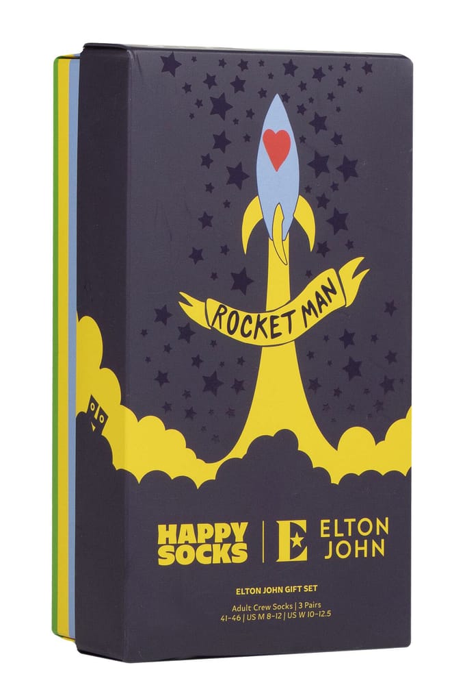3 Pack Elton John Unisex Sokken - Marineblauw