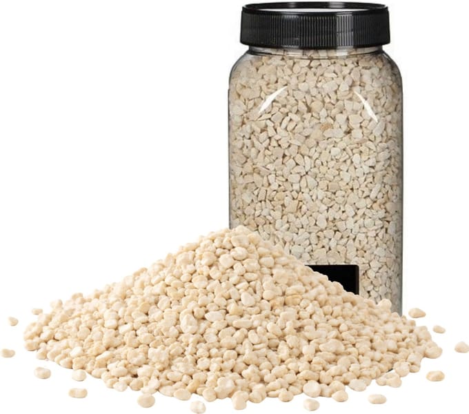Home & Styling decoratie stenen/granulaat - 3x - 650ml - creme - hobby steentjes