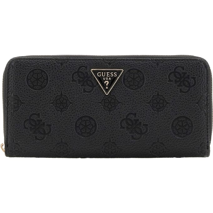 Guess Cresida ll Portemonnee Dames - Ritsportemonnee - Imitatieleer - Zwart