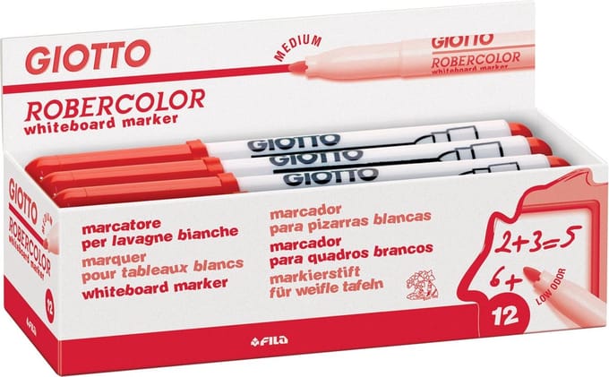 Giotto Robercolor whiteboardmarker, medium, ronde punt, rood 1 stuk