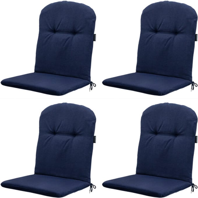 Madison - Kuipstoelkussen Hoge Rug Panama indigo - Ca. 96x45 cm - Set van 4