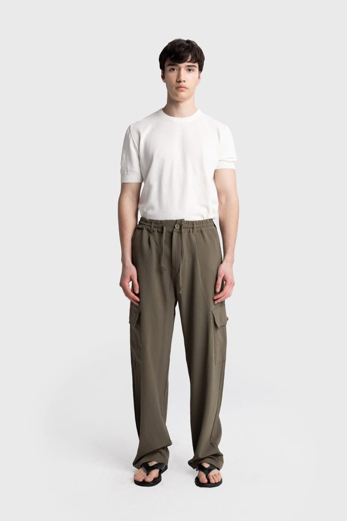 Heren Katoenen Rechte Knit Broek