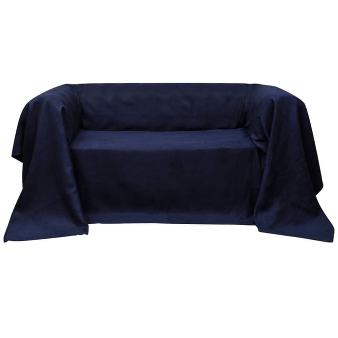 vidaXL - Bankhoes - microsuede - marineblauw - 210 - x - 280 - cm