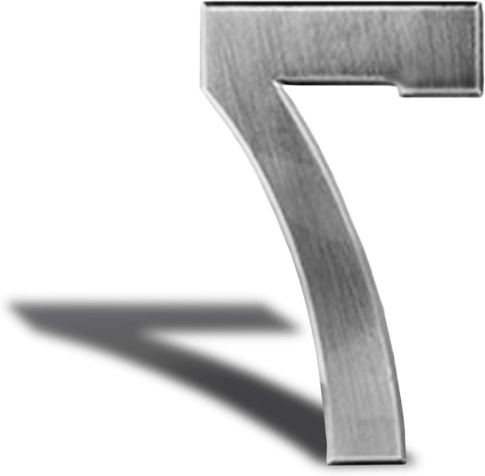 RVS huisnummer zelfklevend - 12 cm lengte - modern straatnummer voor woning en deur