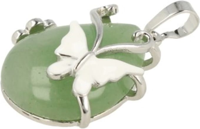 Aventurijn groen vlinder druppel hanger