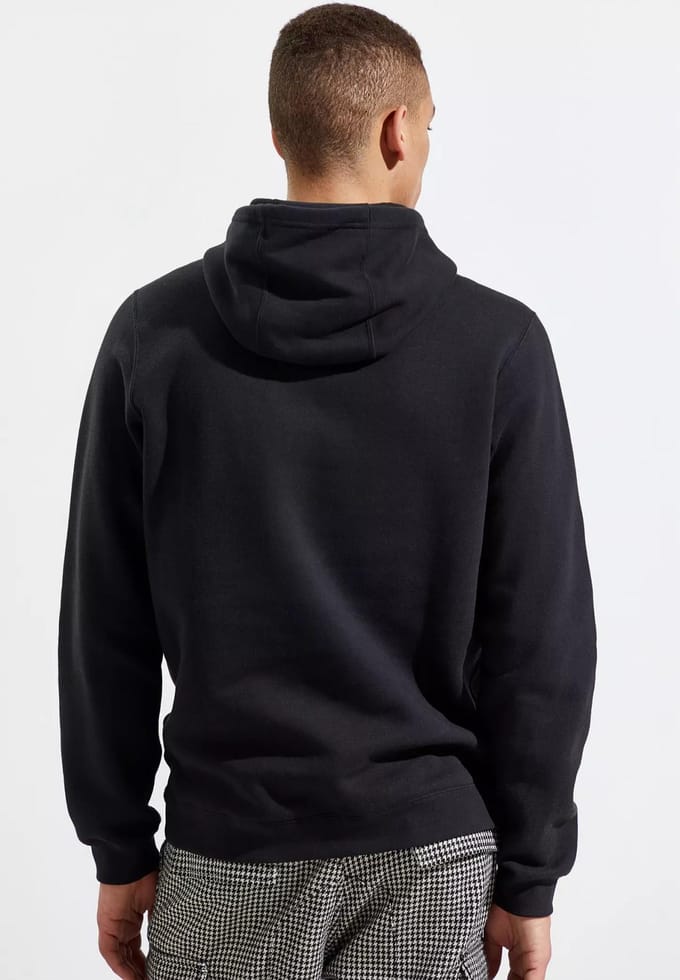 Nike Club pullover hoodie geborduurd logo in marineblauw
