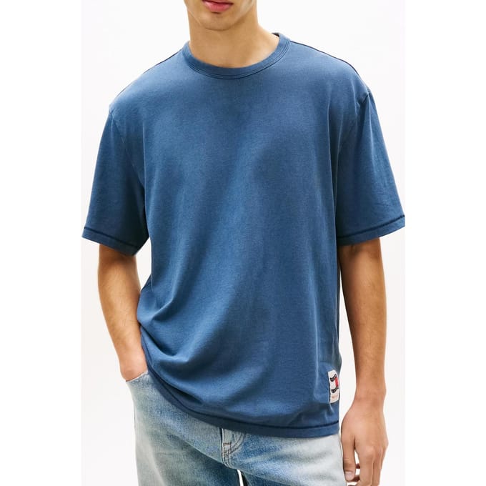 Tommy Hilfiger Tjm 90s Waving Flag Dark Night Navy Größe: S | Basic T-Shirts Outlet | Herren | Schwarz
