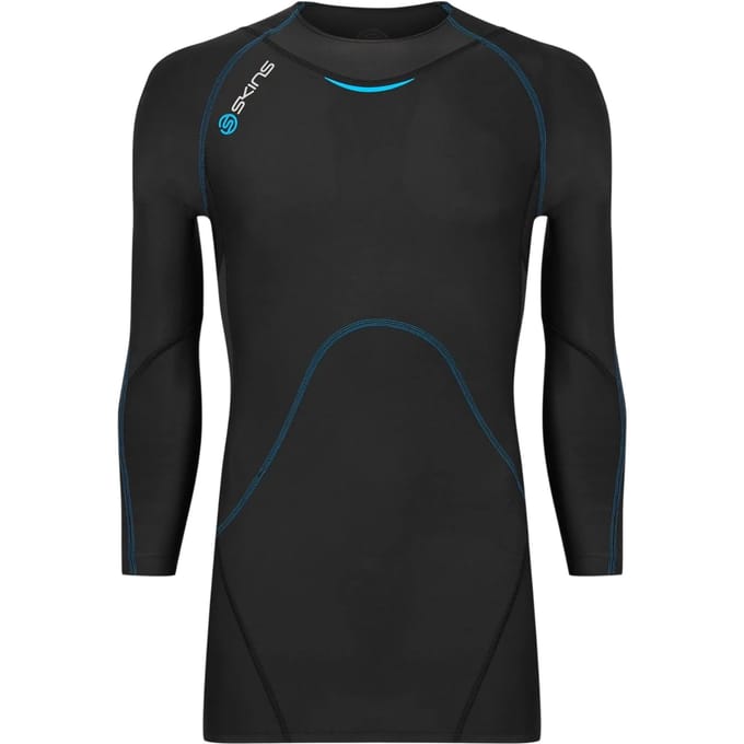 Skins Heren Contrast Detail Fitted Technische Top (Zwart)