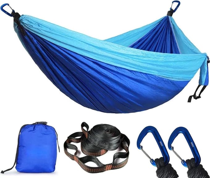 Hangmat voor 2 - Dubbele hangmat - Ontspannen in de tuin - Compact en draagbaar - 300 x 200 cm