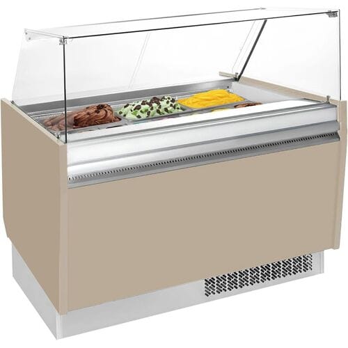 GGM Gastro Eistheke LIAM - 1310mm - Statisch - für 10+10x 5 Liter Eisbehälter - Beige Beige