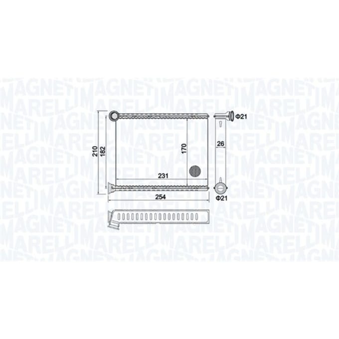 Warmtewisselaar, interieur verwarming MAGNETI MARELLI 350218473000