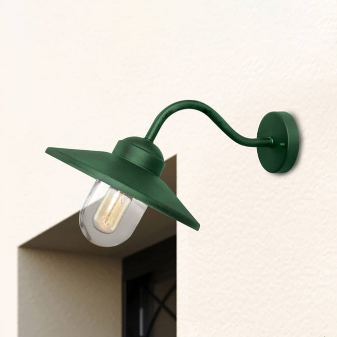 Elstead Lighting LED Wand Buitenlamp Klampenborg | 1X E27 Max 60W | IP44 | Dimbaar | Fir Green