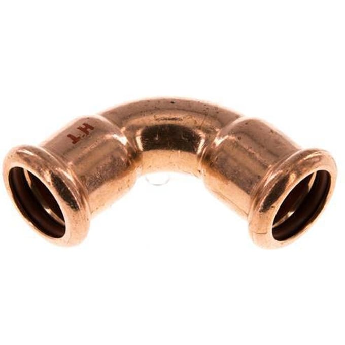 90 graden L-Perskoppeling - 18mm Persmof - Koperlegering
